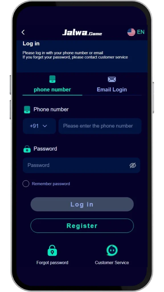 jalwa game login page